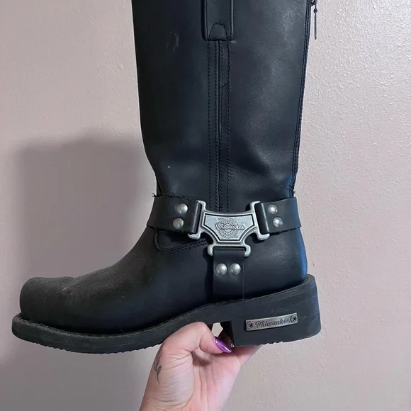 Milwaukee Leather Black Men's Boots - Picture 1 of 2